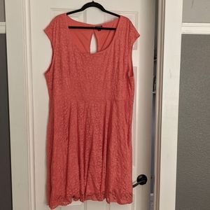 Torrid size 4x coral lace skater dress